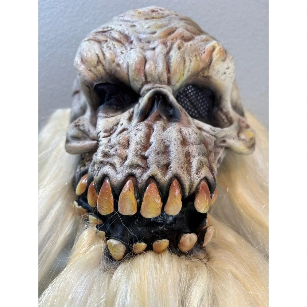 Vtg 2003 Paper Magic Group PMG Skeleton Skull Mask White Hair Halloween‎ Scary